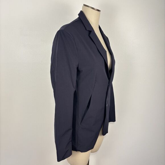 Five Four FF.LA Womens Size Small Navy Blue Blazer Jacket Athleisure Full Snap - Picture 4 of 8